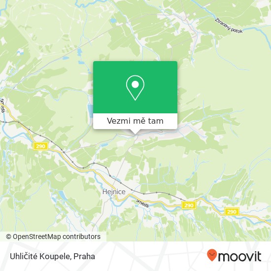 Uhličité Koupele mapa