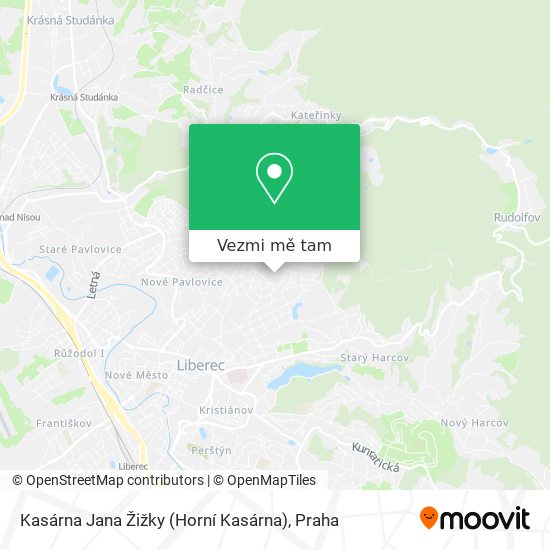Kasárna Jana Žižky (Horní Kasárna) mapa