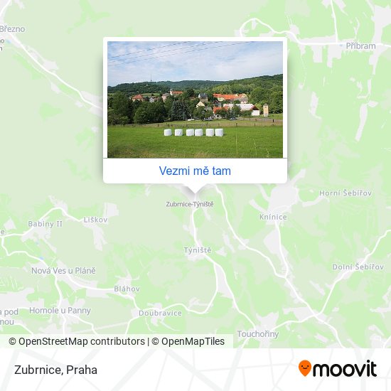 Zubrnice mapa