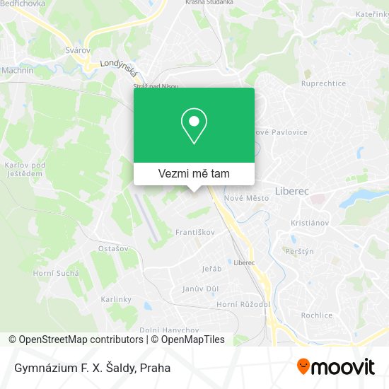 Gymnázium F. X. Šaldy mapa