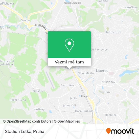 Stadion Letka mapa