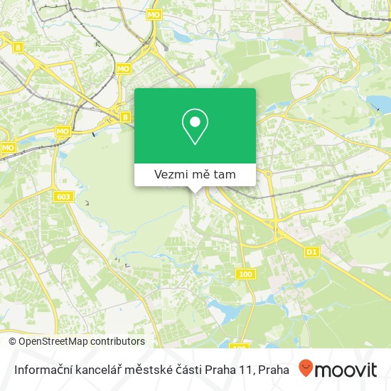 Informační kancelář městské části Praha 11 mapa