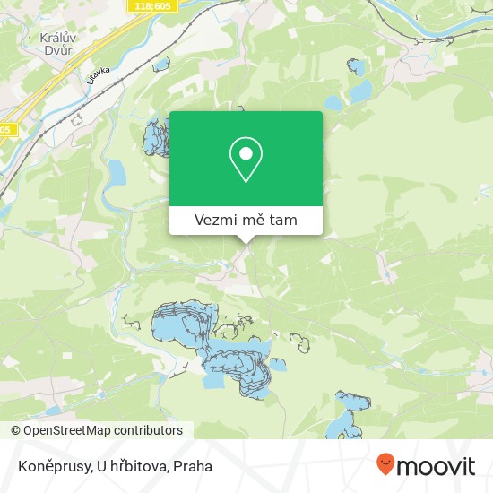 Koněprusy, U hřbitova mapa