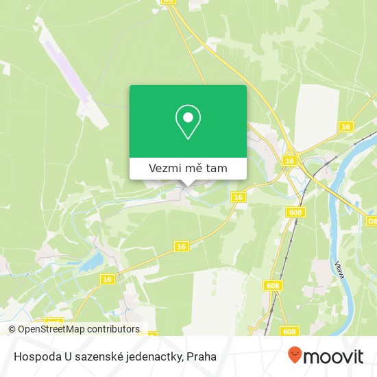 Hospoda U sazenské jedenactky mapa