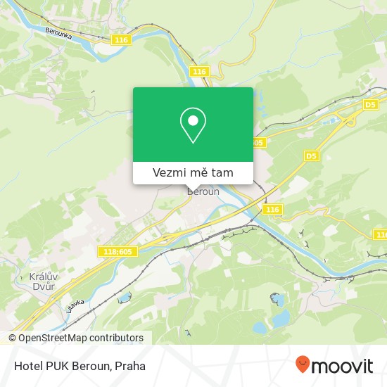 Hotel PUK Beroun mapa