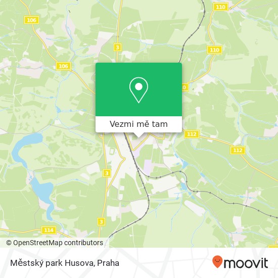 Městský park Husova mapa