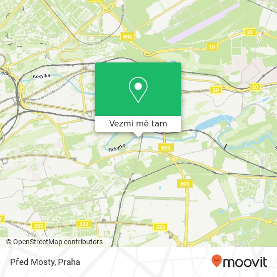 Před Mosty mapa