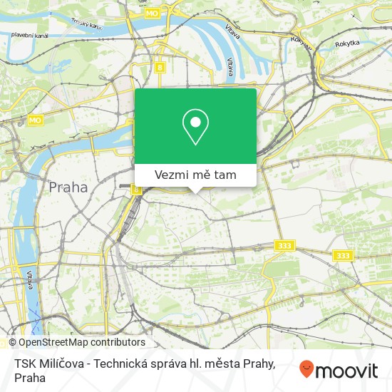 TSK Milíčova - Technická správa hl. města Prahy mapa