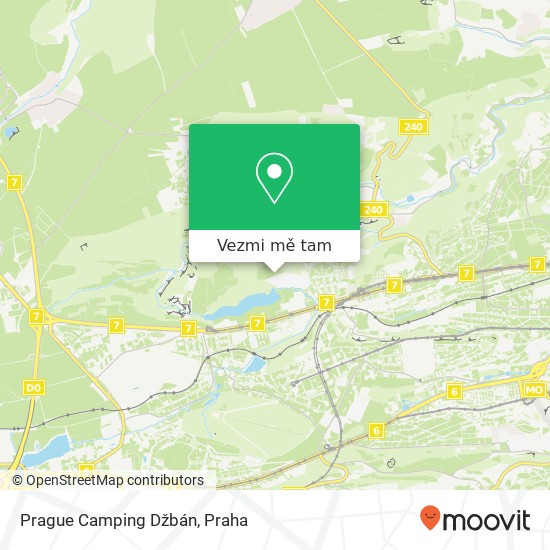 Prague Camping Džbán mapa