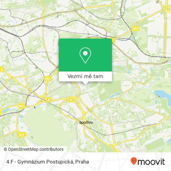 4.F - Gymnázium Postupická mapa