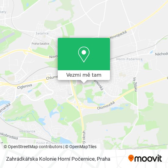 Zahrádkářska Kolonie Horní Počernice mapa