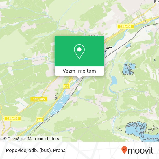 Popovice, odb. (bus) mapa