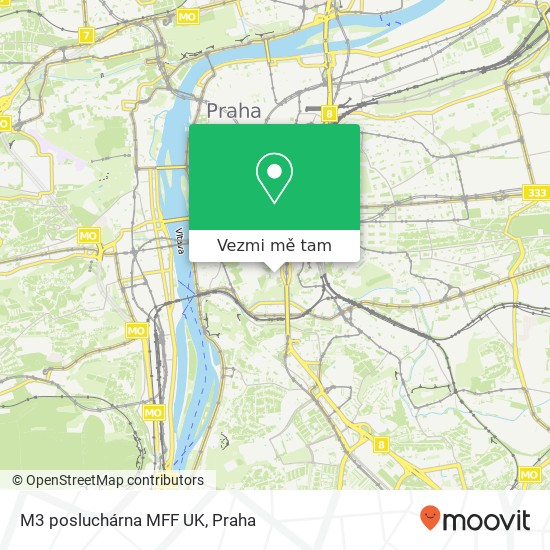 M3 posluchárna MFF UK mapa