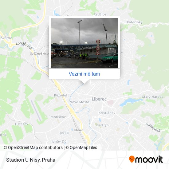 Stadion U Nisy mapa