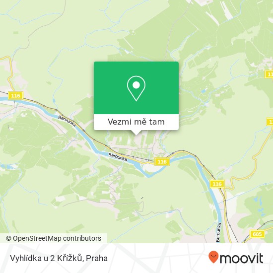 Vyhlídka u 2 Křížků mapa