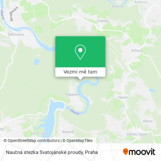 Naučná stezka Svatojánské proudy mapa