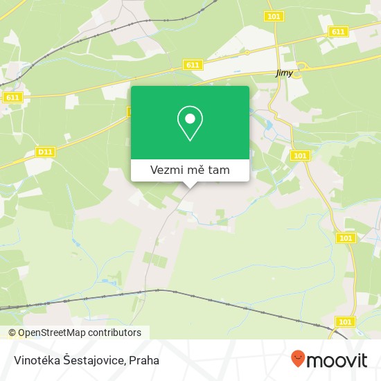 Vinotéka Šestajovice mapa