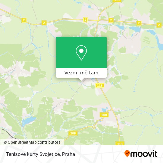 Tenisove kurty Svojetice mapa