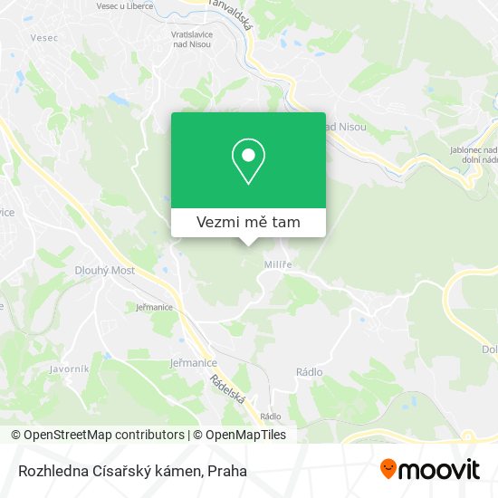 Rozhledna Císařský kámen mapa