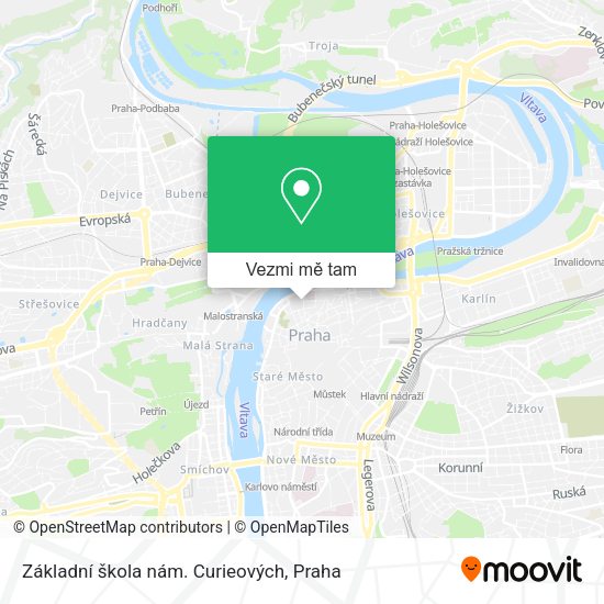 Základní škola nám. Curieových mapa