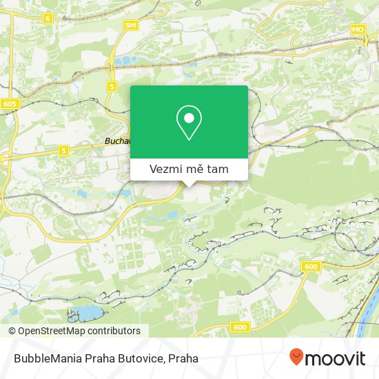 BubbleMania Praha Butovice mapa