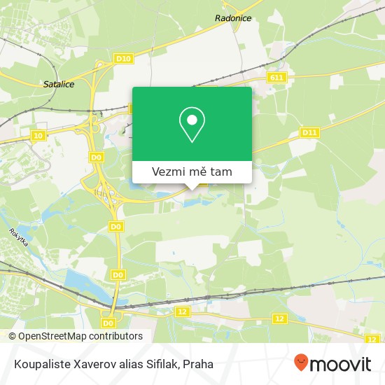 Koupaliste Xaverov alias Sifilak mapa