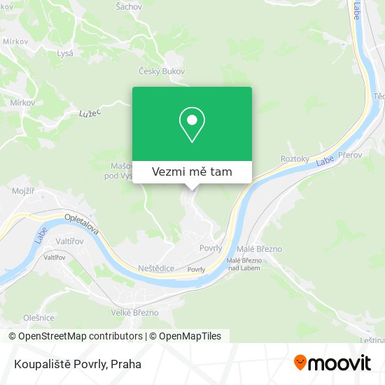 Koupaliště Povrly mapa