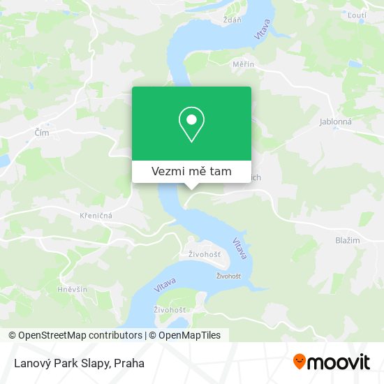 Lanový Park Slapy mapa