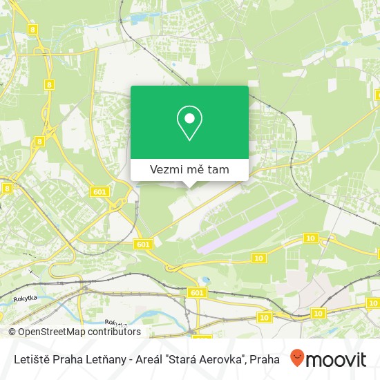 Letiště Praha Letňany - Areál "Stará Aerovka" mapa