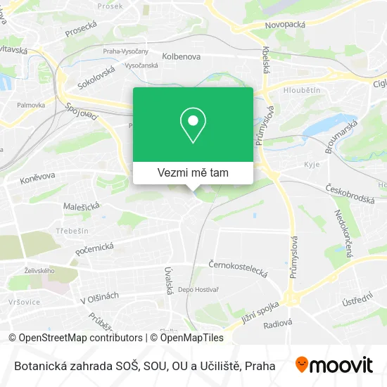 Botanická zahrada SOŠ, SOU, OU a Učiliště mapa
