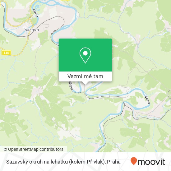 Sázavský okruh na lehátku (kolem Přívlak) mapa