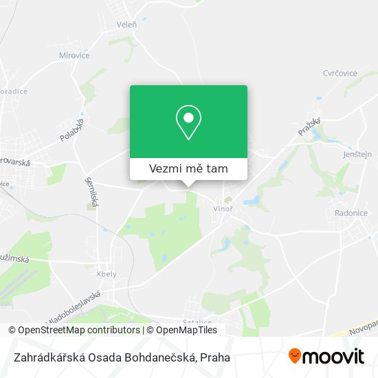 Zahrádkářská Osada Bohdanečská mapa