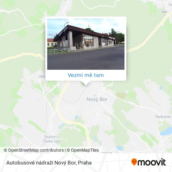 Autobusové nádraží Nový Bor mapa