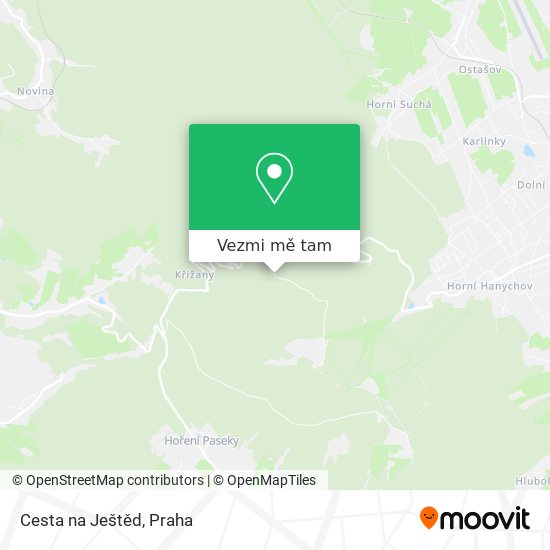 Cesta na Ještěd mapa