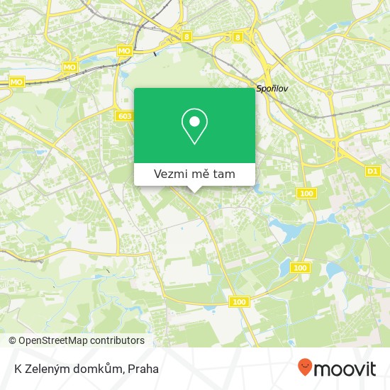 K Zeleným domkům mapa