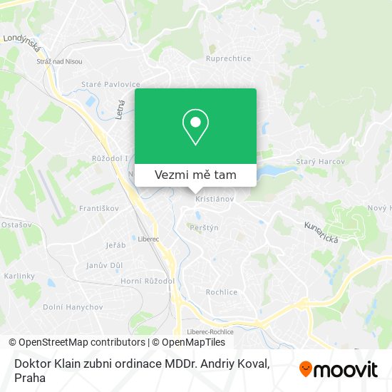 Doktor Klain zubni ordinace MDDr. Andriy Koval mapa