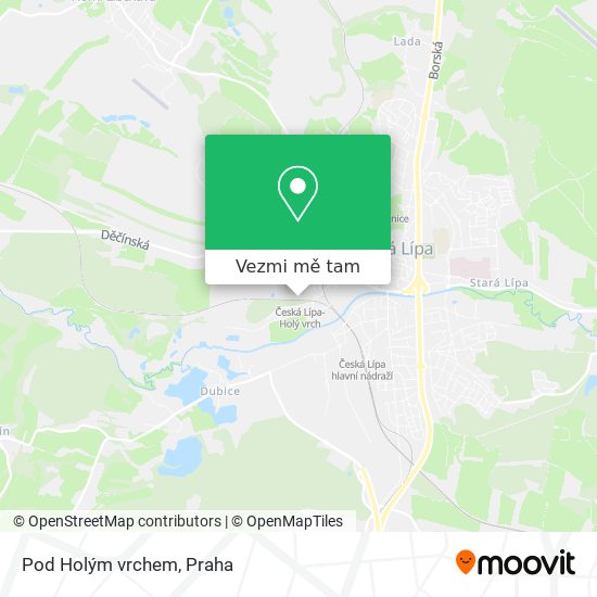 Pod Holým vrchem mapa