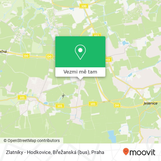 Zlatníky - Hodkovice, Břežanská (bus) mapa