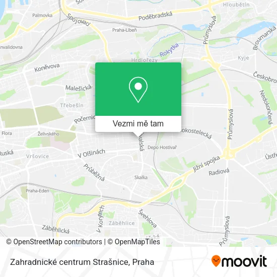 Zahradnické centrum Strašnice mapa