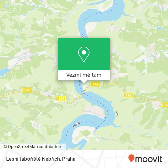 Lesní tábořiště Nebřich mapa