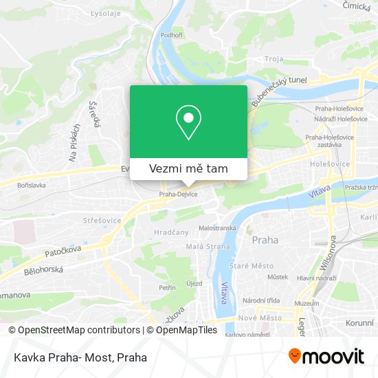 Kavka Praha- Most mapa