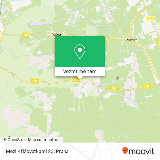 Mezi Křižovatkami 23 mapa