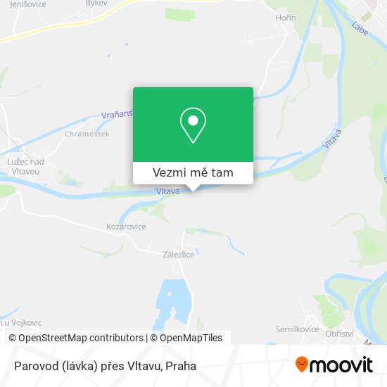 Parovod (lávka) přes Vltavu mapa