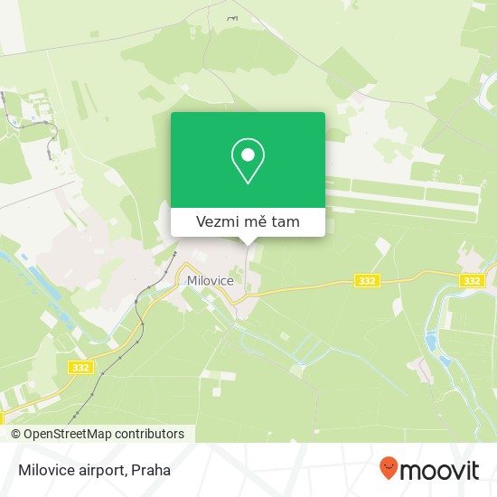 Milovice airport mapa