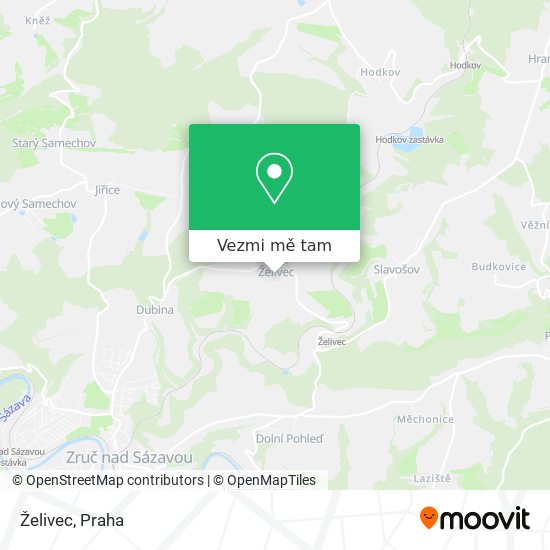 Želivec mapa