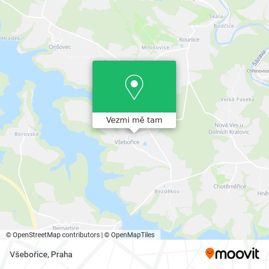 Všebořice mapa