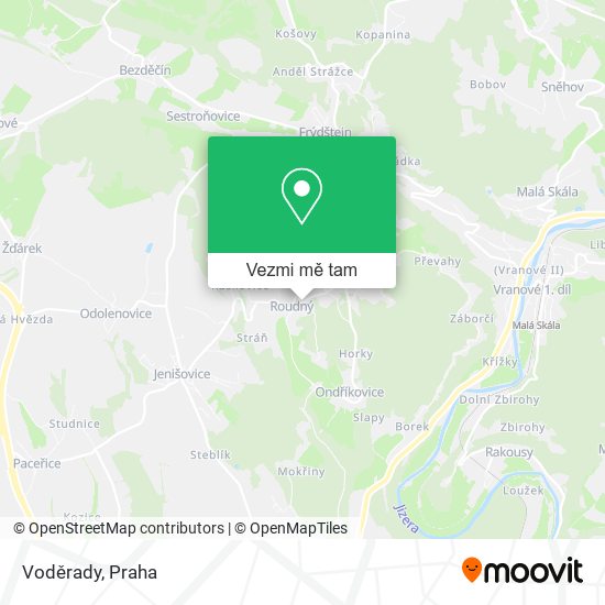 Voděrady mapa