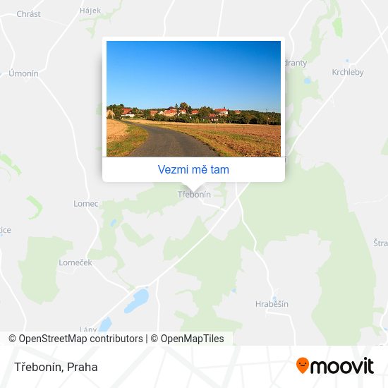 Třebonín mapa