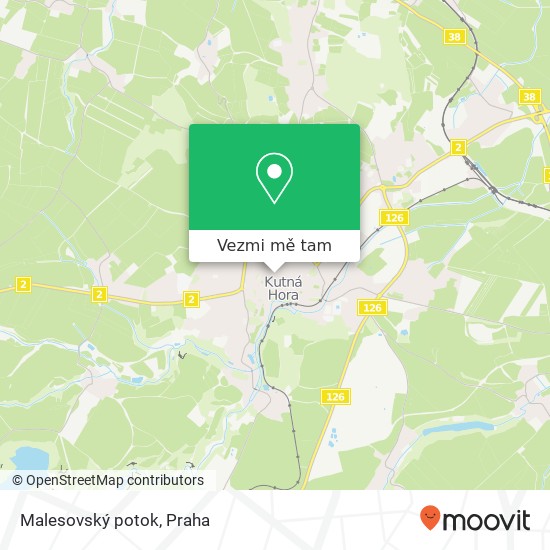 Malesovský potok mapa