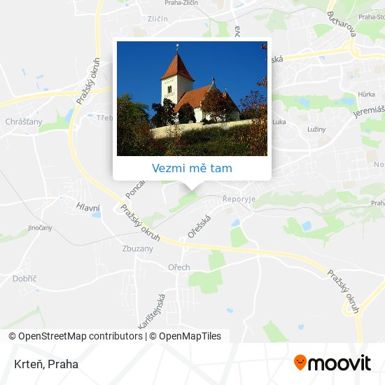 Krteň mapa